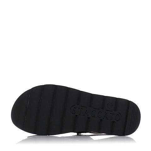 STACCATO/思加图夏季专柜同款黑色羊皮女凉鞋9F206BL7