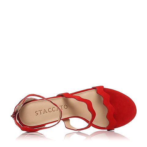 STACCATO/思加图夏季专柜同款羊绒皮革女皮凉鞋9VN14BL7