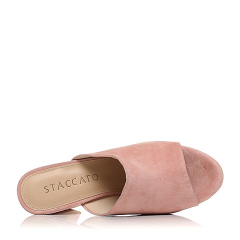 STACCATO/思加图夏季粉色羊绒皮革女皮凉鞋9JU05BT7