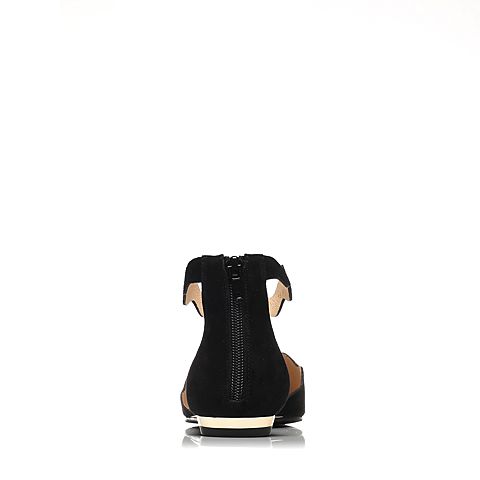 STACCATO/思加图春季专柜同款黑色羊绒皮女凉鞋9E506AK7