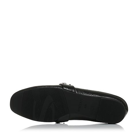 STACCATO/思加图秋季专柜同款黑色色牛皮休闲女皮鞋9D907CM7