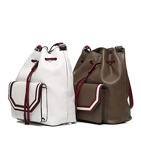 STACCATO/思加图秋季专柜同款白色人造革单肩女皮包X1695CN7