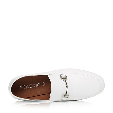 STACCATO/思加图秋季羊皮白色方头女皮鞋9D906CM7