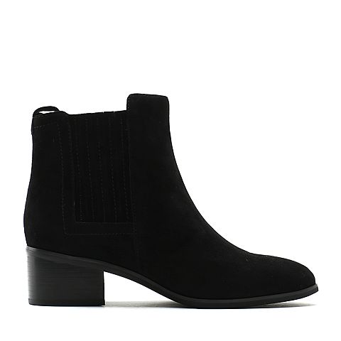 STACCATO/思加图冬季专柜同款黑色羊皮绒里女皮靴9XY03DD7