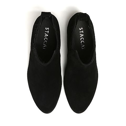 STACCATO/思加图冬季专柜同款黑色羊绒皮女皮靴9XY03DD7