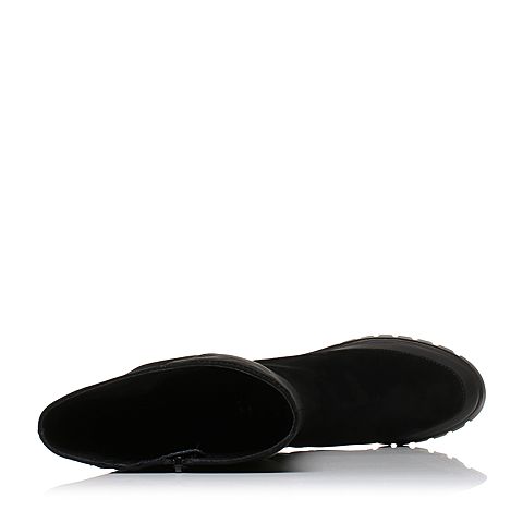 STACCATO/思加图冬专柜同款黑色羊绒皮长筒女皮靴R2101DG7