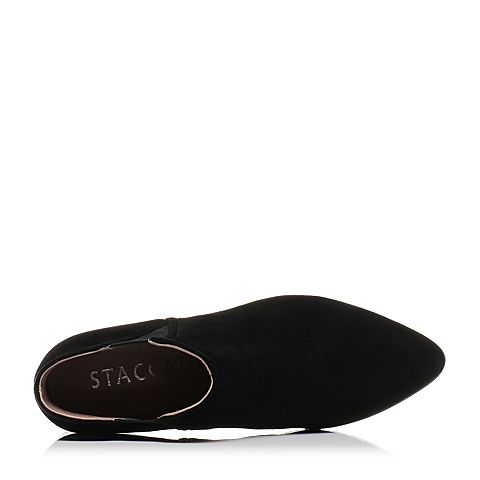 STACCATO/思加图冬季专柜同款黑色羊绒皮女皮靴M1101DD7