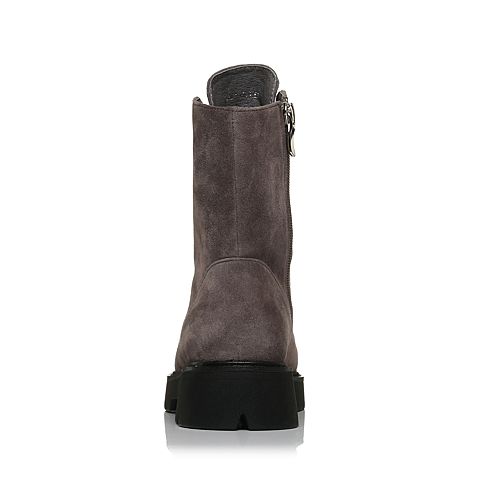 STACCATO/思加图冬季专柜同款灰色羊绒皮女皮靴R7101DD7