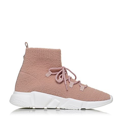 STACCATO/思加图冬季专柜同款粉色编织帮面女袜靴S4101DD7