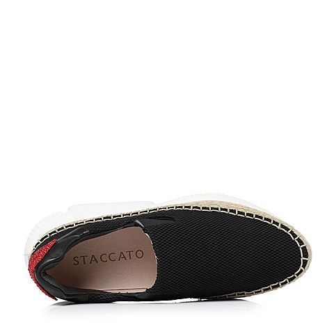 STACCATO/思加图2018年春季专柜同款黑色网布满帮女皮鞋9H825AM8