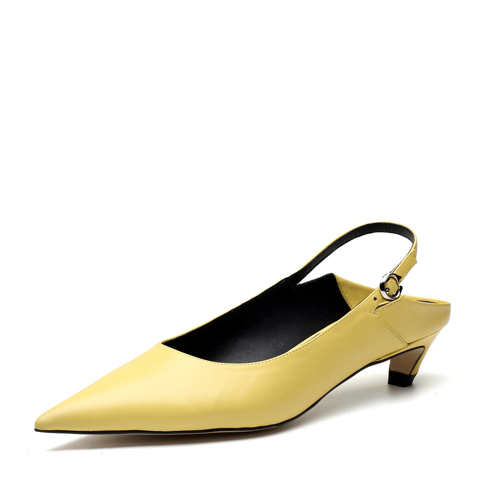 STACCATO/思加图2018年春季专柜同款黄色绵羊皮女皮凉鞋9N506AH8