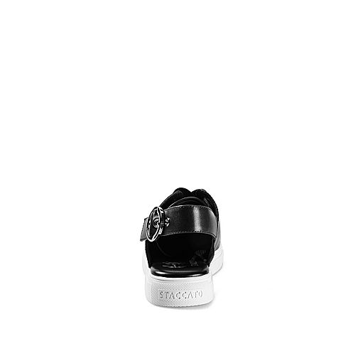 STACCATO/思加图2018年春季专柜同款黑色牛皮简约满帮女皮鞋S1101AM8