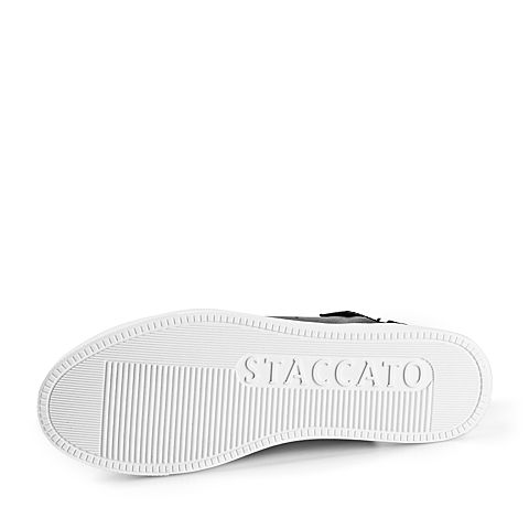 STACCATO/思加图2018年春季专柜同款黑色牛皮简约满帮女皮鞋S1101AM8