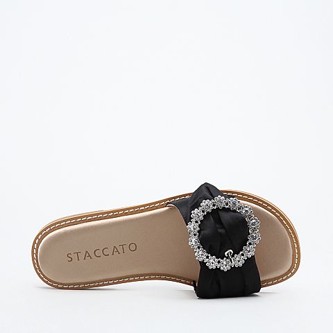 STACCATO/思加图2018年夏季专柜同款水钻女凉拖鞋N603DBT8
