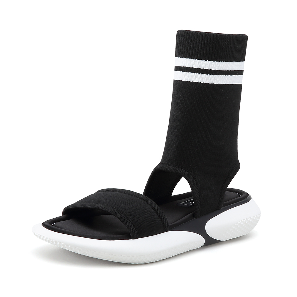 STACCATO/思加图2018年夏季专柜同款黑色高筒飞织运动凉鞋9O101BB8