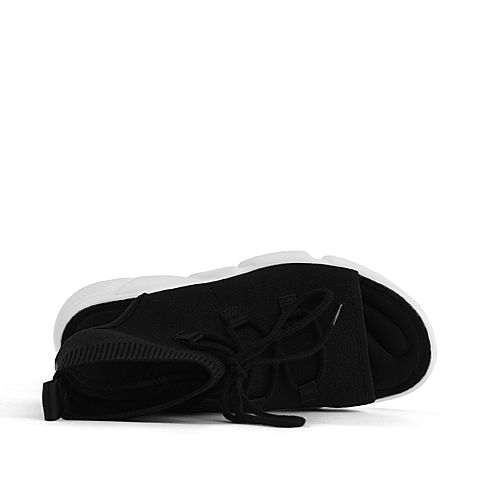 STACCATO/思加图2018年夏季黑色系带飞织运动凉鞋L6401BL8