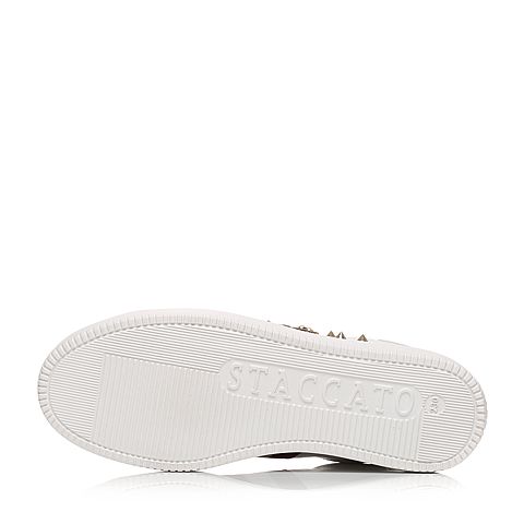 STACCATO/思加图2018年春季专柜同款牛皮休闲女小白鞋9D612AM8