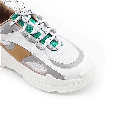 思加图2018年春季专柜同款牛皮革拼色时尚老爹鞋T1101AM8