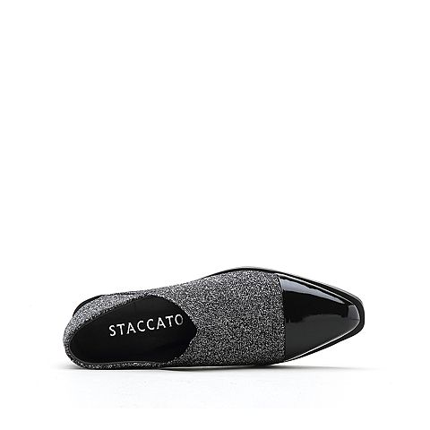 STACCATO/思加图2018年秋季新款拼接漆皮牛皮革尖头女皮鞋9I711CM8