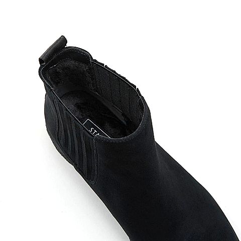 STACCATO/思加图2018冬专柜同款羊绒皮方跟女短靴9RA76DD8