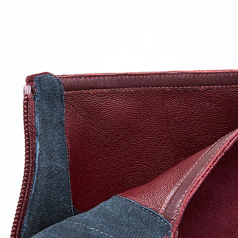STACCATO/思加图2018冬专柜同款羊绒皮尖头粗跟女短靴9J431DD8