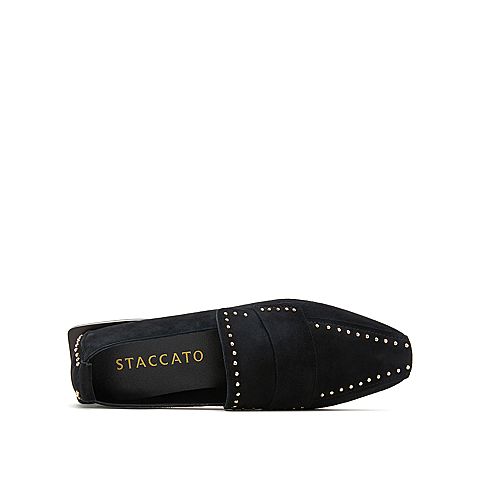 STACCATO/思加图秋专柜同款羊绒时尚方跟女单鞋G1201CM8