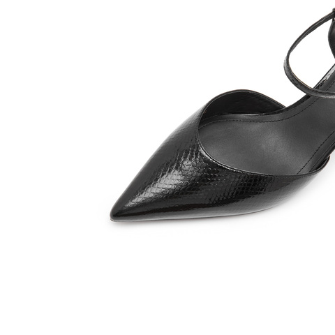 思加图2024春季新款美杜莎包头凉鞋中跟鞋气质女后空凉鞋EDK58AH4