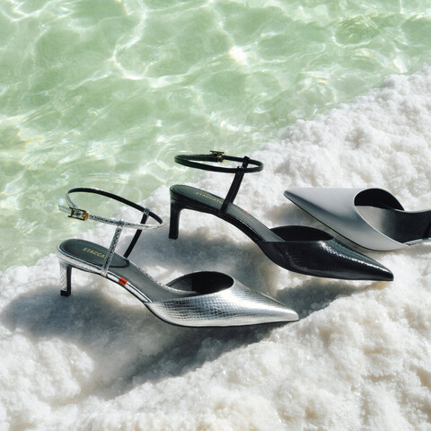 思加图2024春季新款美杜莎包头凉鞋中跟鞋气质女后空凉鞋EDK58AH4