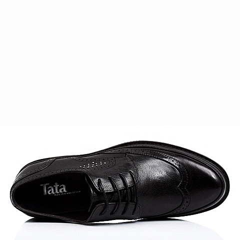 Tata/他她秋季黑色水牛皮男单鞋D2136CM4