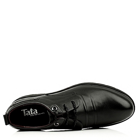 Tata/他她秋季黑色小牛皮男单鞋507-3CM4