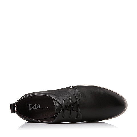 Tata/他她秋季时尚休闲黑色牛皮男皮鞋B0331CM5