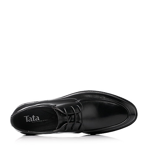Tata/他她冬季黑色牛皮男单鞋W8613DM5