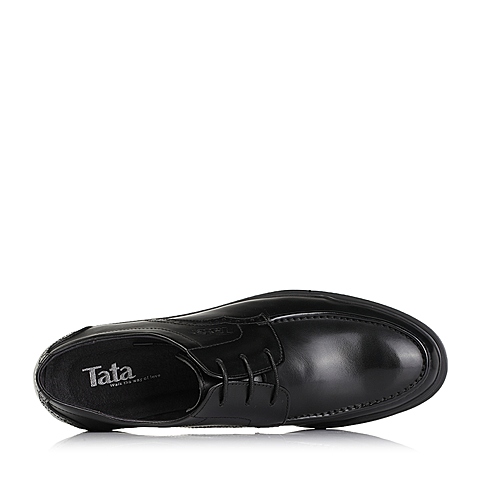 Tata/他她秋季专柜同款黑色牛皮男休闲鞋VV374CM5