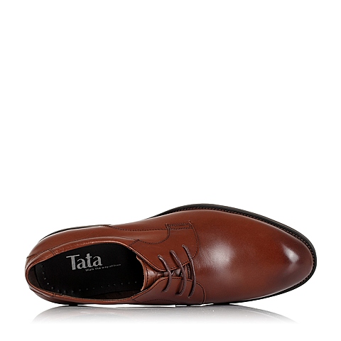 Tata/他她秋季专柜同款棕色牛皮男单鞋DV360CM5