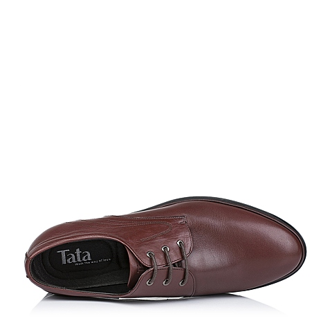 Tata/他她秋季专柜同款棕色牛皮男单鞋V3575CM5