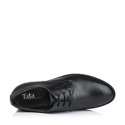 Tata/他她秋季专柜同款黑色牛皮男单鞋V3575CM5