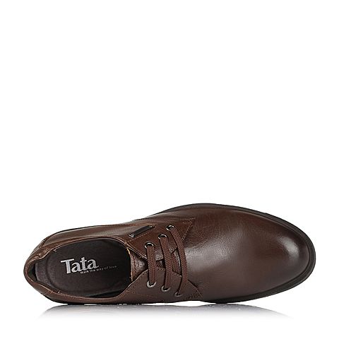 Tata/他她冬季专柜同款浅棕色牛皮男鞋V452DDM5