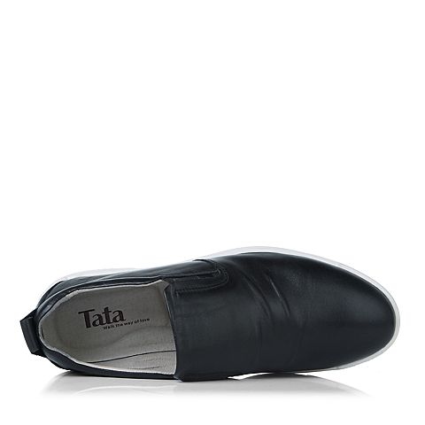 Tata/他她冬季专柜同款黑色牛皮男休闲鞋ZV455DM5