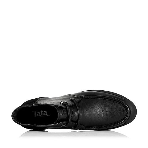 Tata/他她冬季专柜同款黑色反绒牛皮男鞋V4647DM5
