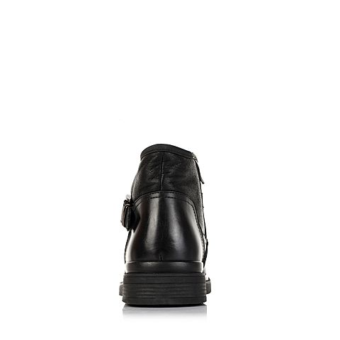 Tata/他她冬季专柜同款黑色磨砂牛皮男靴（绒里）V4517DD5