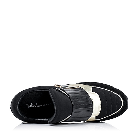 Tata/他她秋季专柜同款黑色牛皮女单鞋V303DCM5