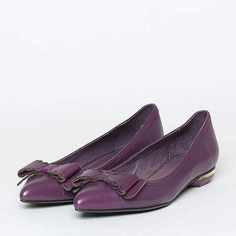 Tata/他她秋季专柜同款紫色羊皮女单鞋V3134CQ5