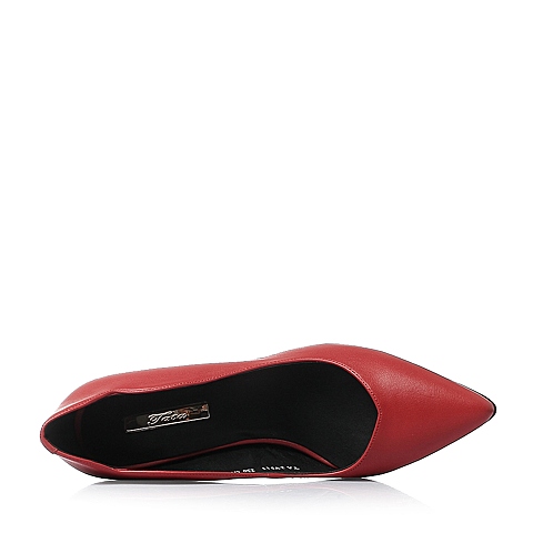 Tata/他她春季专柜同款红色小牛皮女浅口鞋2V915AQ6