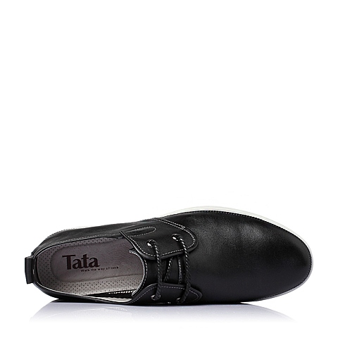 Tata/他她春季黑色牛皮革舒适活力男休闲鞋L3315AM6