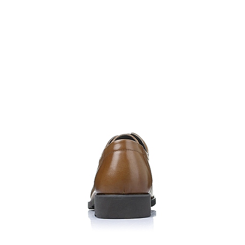 Tata/他她春季棕色时尚商务休闲舒适牛皮革男单鞋F2502AM6