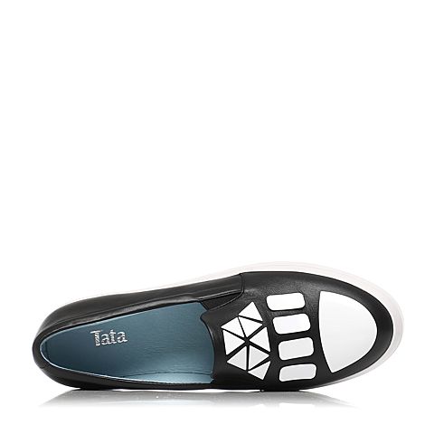 Tata/他她春季专柜同款黑色牛皮女皮鞋U101DAM6