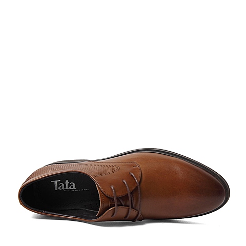 Tata/他她春季专柜同款棕色牛皮男鞋U1601AM6