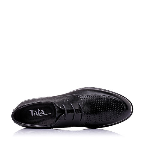 Tata/他她夏季黑色牛皮革男单鞋11809BM6