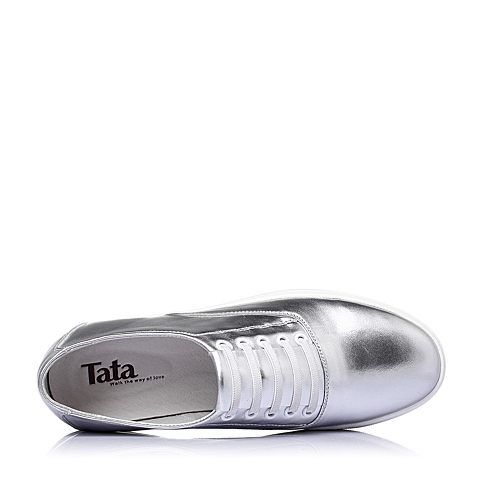 Tata/他她夏季银色牛皮时尚休闲男单鞋B1232BM6