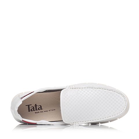 Tata/他她春季专柜同款白色牛皮男休闲鞋F6821AM6